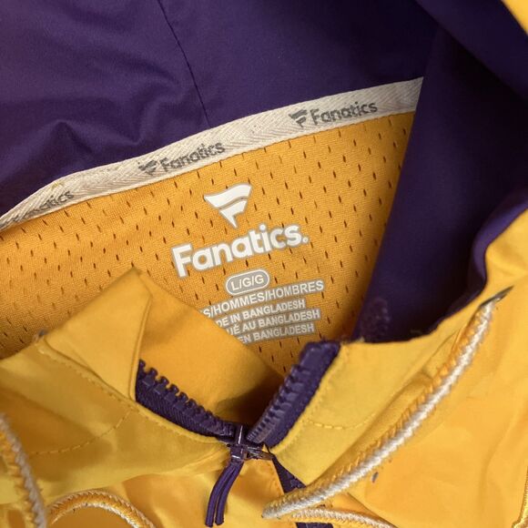 Los Angeles Lakers Windbreaker Pullover Hooded 1/2 Zip Size L - Picture 4 of 5